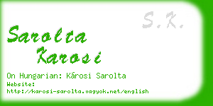 sarolta karosi business card